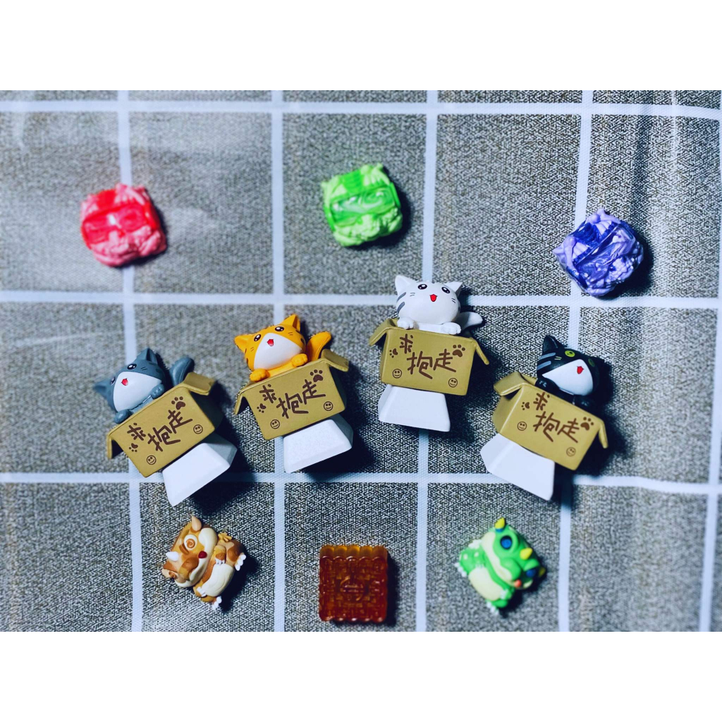 Nút Bàn Phím Cơ Keycap, Hotshoe Mèo con hạnh phúc trong hộp cute Lionvn