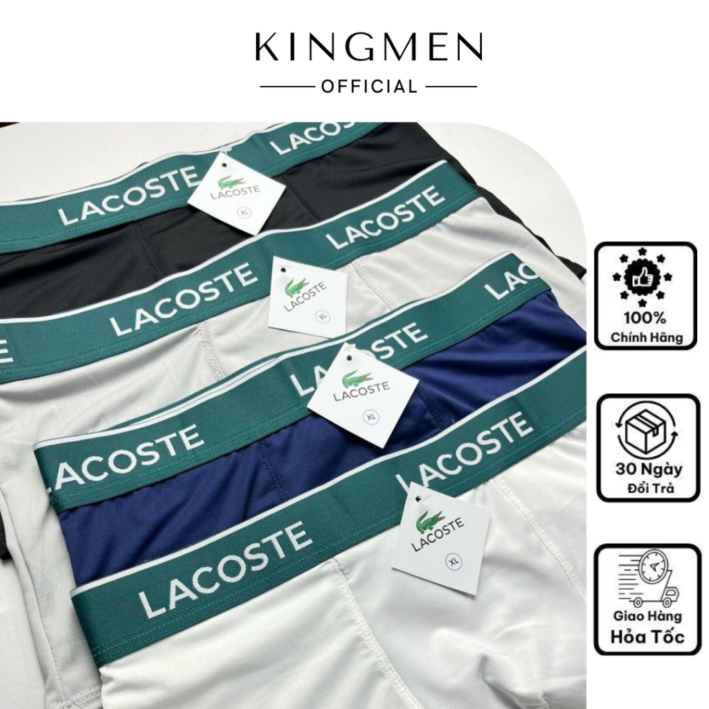 lót nam boxer Cá Sấu thun lạnh,quần sịp đùi, quần xì nam mềm mịn thoáng khí co giãn 4 chiều