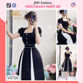 V3720 Váy đen xoè công sở [Dolce Viva Colection (DVC)] váy đầm đen trắng xoè nữ tính