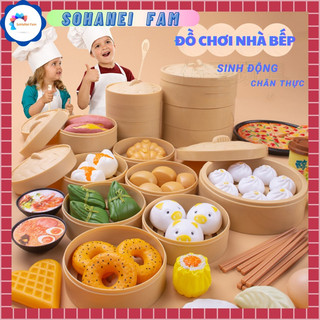 Bộ đồ chơi mô phỏng thức ăn 13 món cho bé -sohanei fam -kitchen toys, food toys