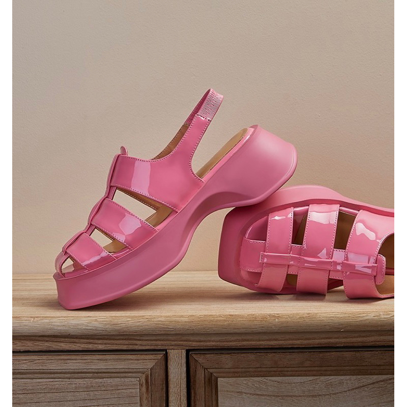 ORDER 💕 Giày da bóng đế cao su chunky 5cm 34-39