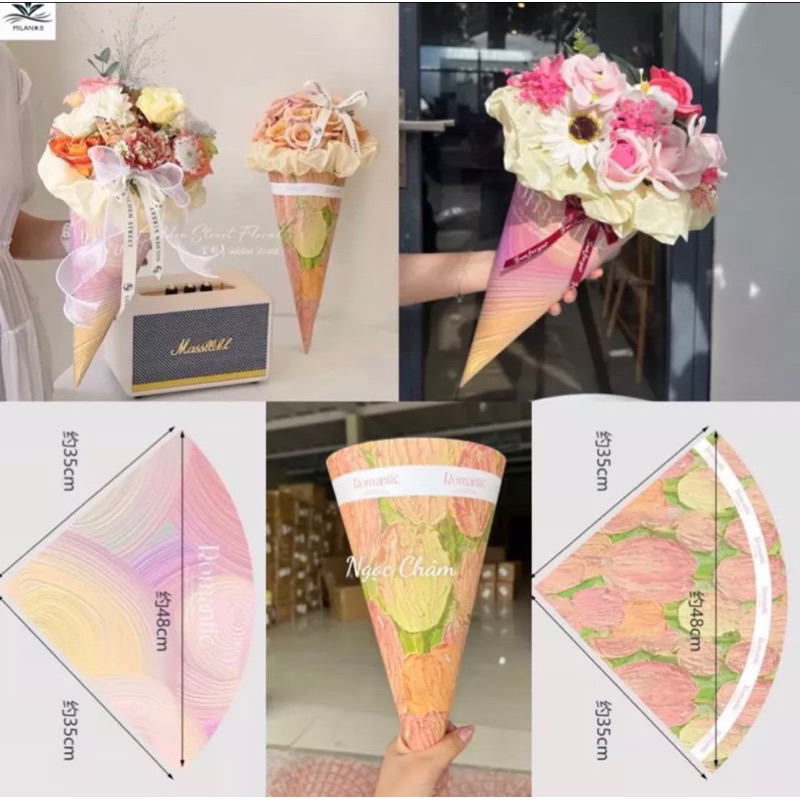 Xấp 20 tờ giấy Sydney ngọc trai gói hoa, giấy nhăn gói hoa, gói quà