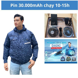 Áo Điều Hòa Chính Hãng GIFV , Pin Nhật 30.000mAh Chạy 10h - 17h, BH 1 Năm,Tặng 1Túi Đá Khô