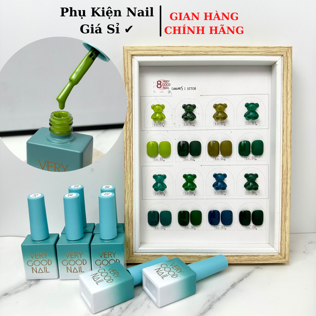 Sét sơn gel xanh 8 màu hót hít 2022