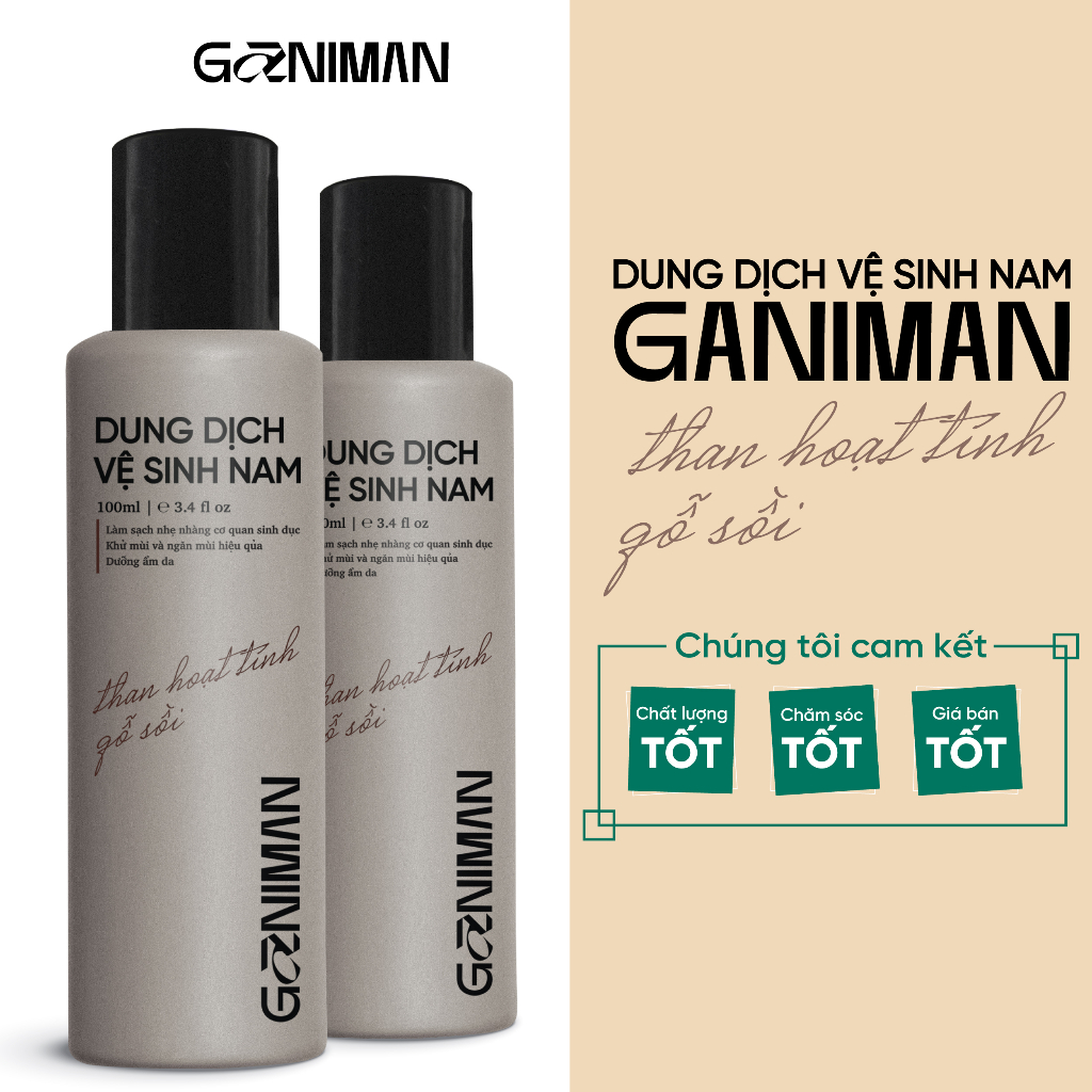 Combo 2 chai DDVS nam Ganiman cao cấp làm sạch, khử mùi, ngăn mùi hiệu quả -100ml/chai