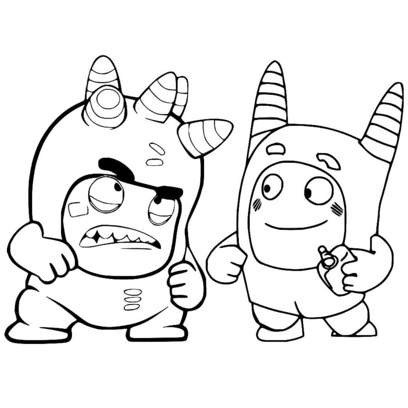 Oddbods - Set 10 Tờ Tranh Tô Màu A4 A5 Dành Cho Màu Sáp, Màu Chì - TRANH TÔ MÀU COLOR LAND