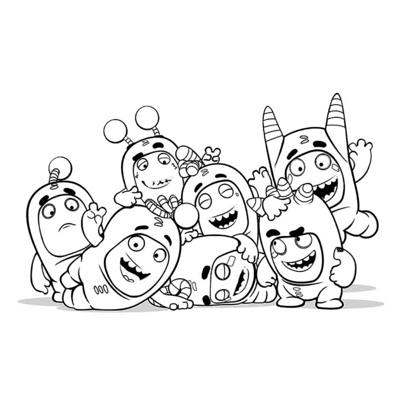 Oddbods - Set 10 Tờ Tranh Tô Màu A4 A5 Dành Cho Màu Sáp, Màu Chì - TRANH TÔ MÀU COLOR LAND