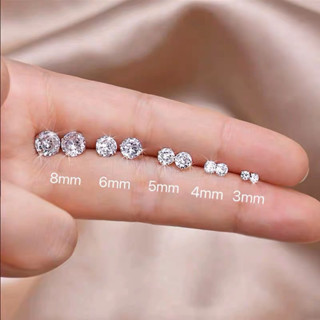 Khuyên tai bạc nụ đá nhiều size nam nữ ( có xi kim và vàng tây ) - Trang Sức MINA JEWELRY
