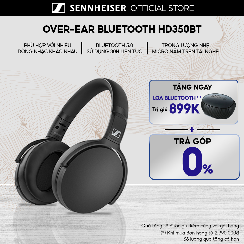 Tai nghe chụp tai bluetooth SENNHEISER HD 350BT không dây - bảo hành 2 năm