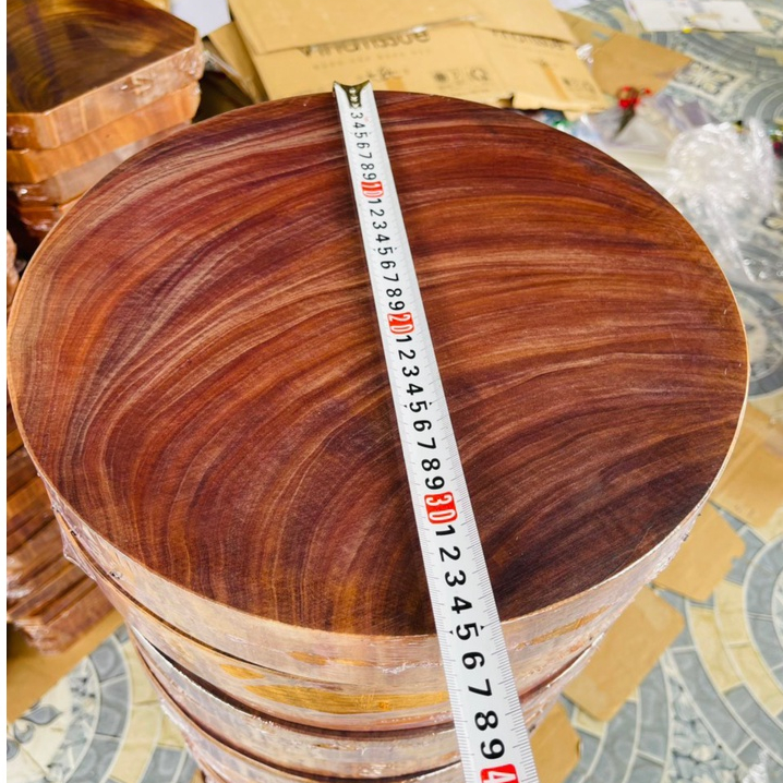 Thớt gỗ nghiến Tây Bắc núi đá tròn không tâm cắt thái xắt cao cấp DX siêu bền đủ kích thước