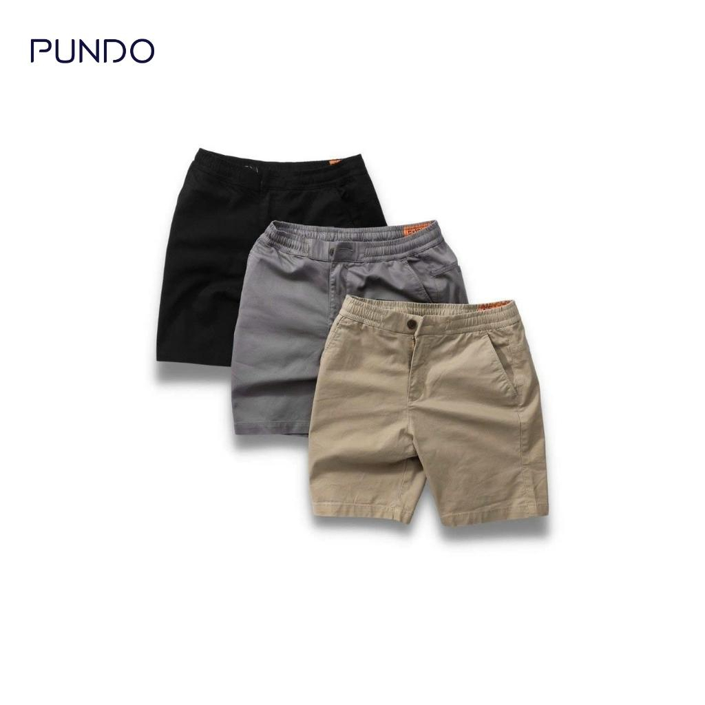 Quần short nam kaki trơn 3 màu lưng thun co giãn chất kaki cao cấp dễ phối PUNDO QSPD35