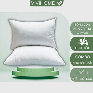 Ruột gối 50x70, ruột gối nằm ép hơi cao cấp lõi gối có khóa kéo vivihome shop
