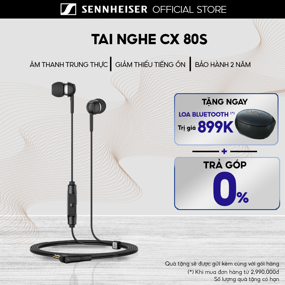 Tai nghe SENNHEISER CX 80S có dây - bảo hành 2 năm chính hãng