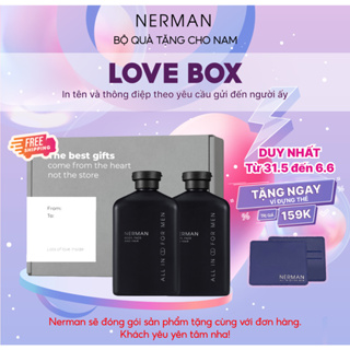 [Mã COSNM6 giảm 8% đơn 249k] Bộ quà tặng nam giới LOVE BOX - 2 Sữa tắm gội hương nước hoa cao cấp NERMAN 350ml/chai