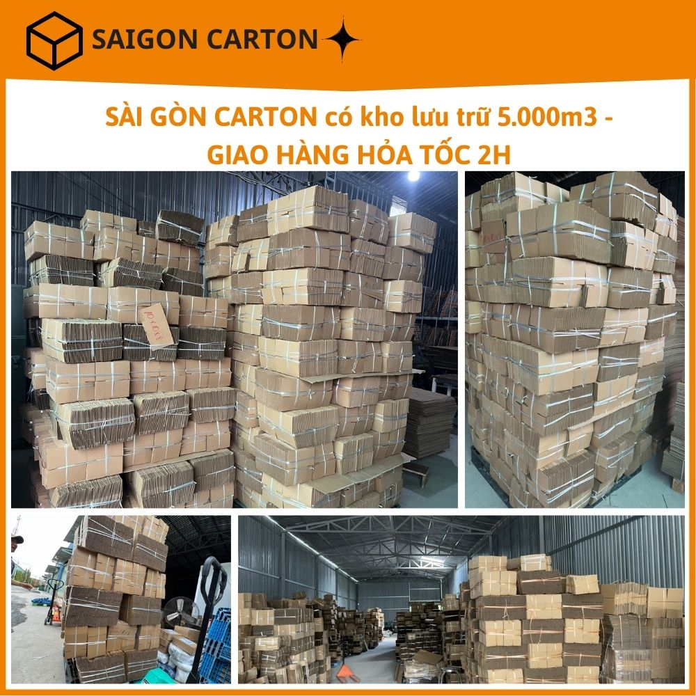 Hộp carton đóng gói hàng cho shop thời trang size 30x25x5 nắp gài - Mua 40 tặng 10 - sản xuất bởi SÀI GÒN CARTON