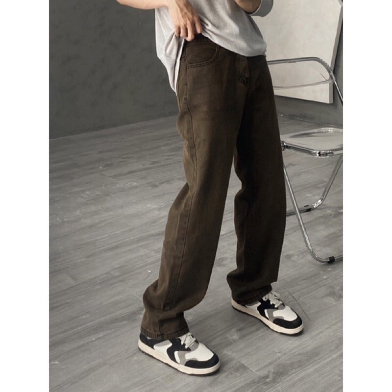 QUẦN KAKI JEANS NÂU NAM NỮ UNISEX
