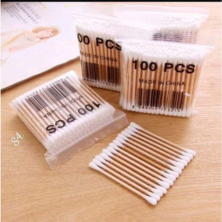 MA040 Bịch tăm bông 100 que thân gỗ