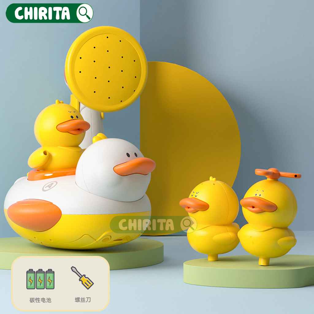 Đồ Chơi Nhà Tắm Vịt Phun Nước Cho Bé Tắm Kèm Vòi Sen - Rùa Bơi Trong Nước Cá Heo Nước Thả Bồn Tắm Chirita