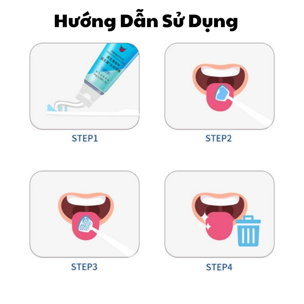 Combo Gel &amp; Bàn Chải Cạo Lưỡi Loại Bỏ Sạch Mảng Bám Vi Khuẩn Khoang Miệng Kem Cạo Lưỡi Ngăn Ngừa Hôi Miệng Ngừa Sâu Răng