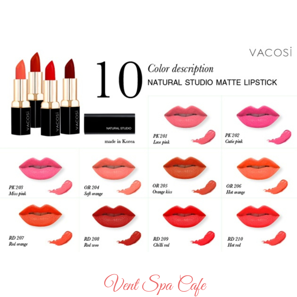 Son Lì Mịn Môi VACOSI Natural Studio Color Matte 3.7g