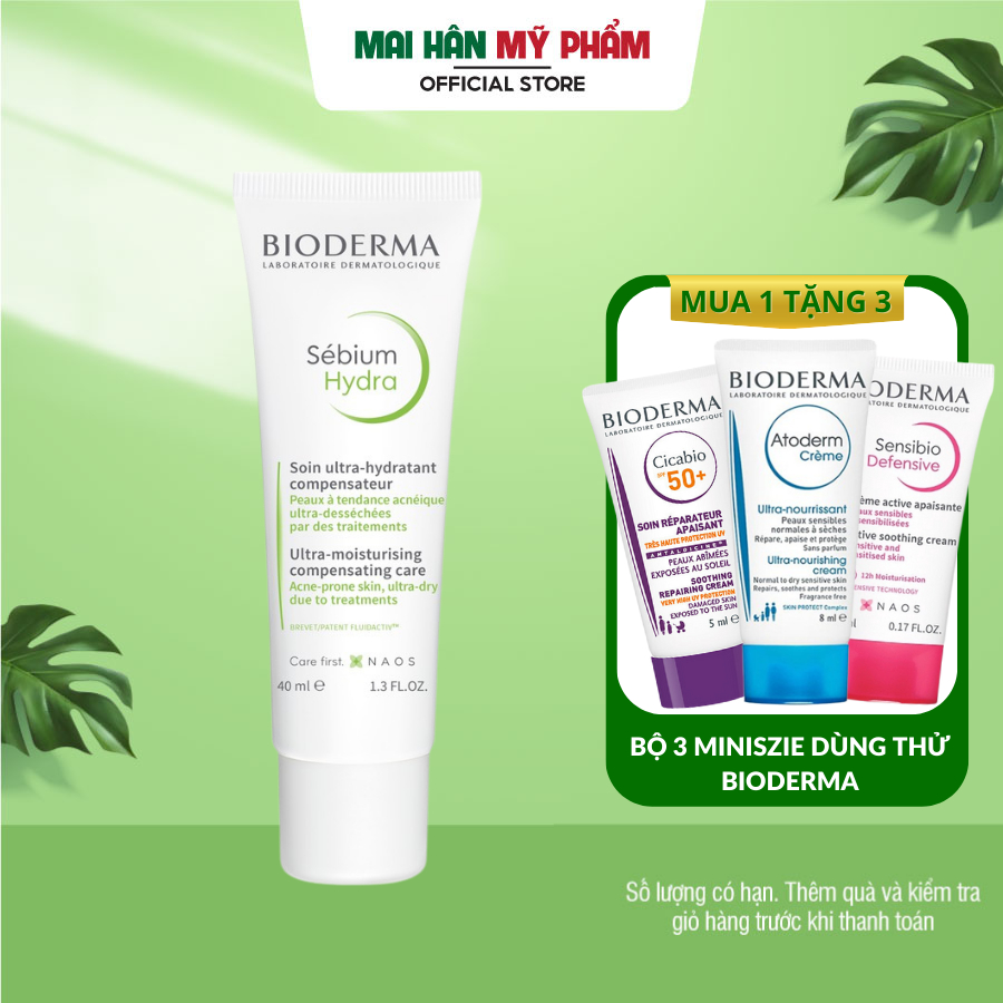 Kem Dưỡng Ẩm, Giảm Mụn Cho Da Bioderma Sebium Hydra 40Ml