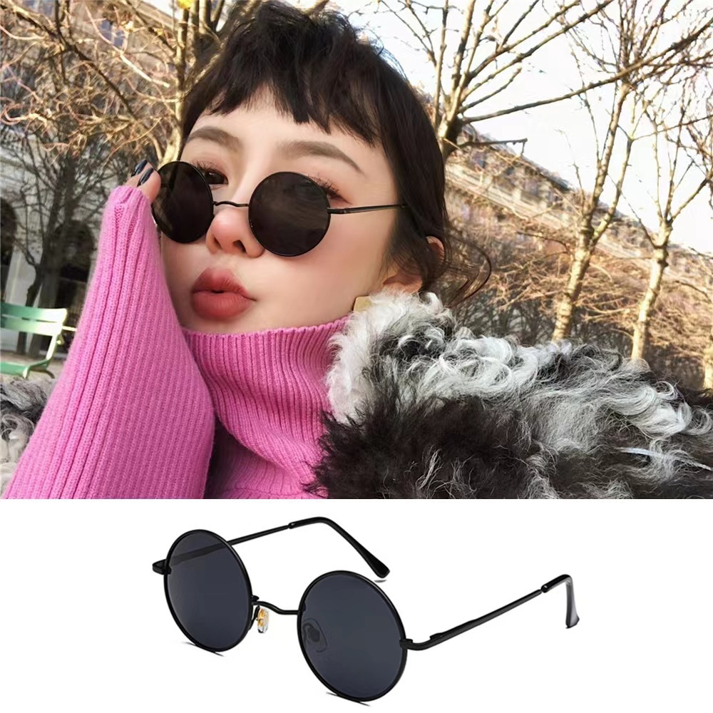 Kính thầy bói phong cách retro gọng kim loại cao cấp hàng loại I
