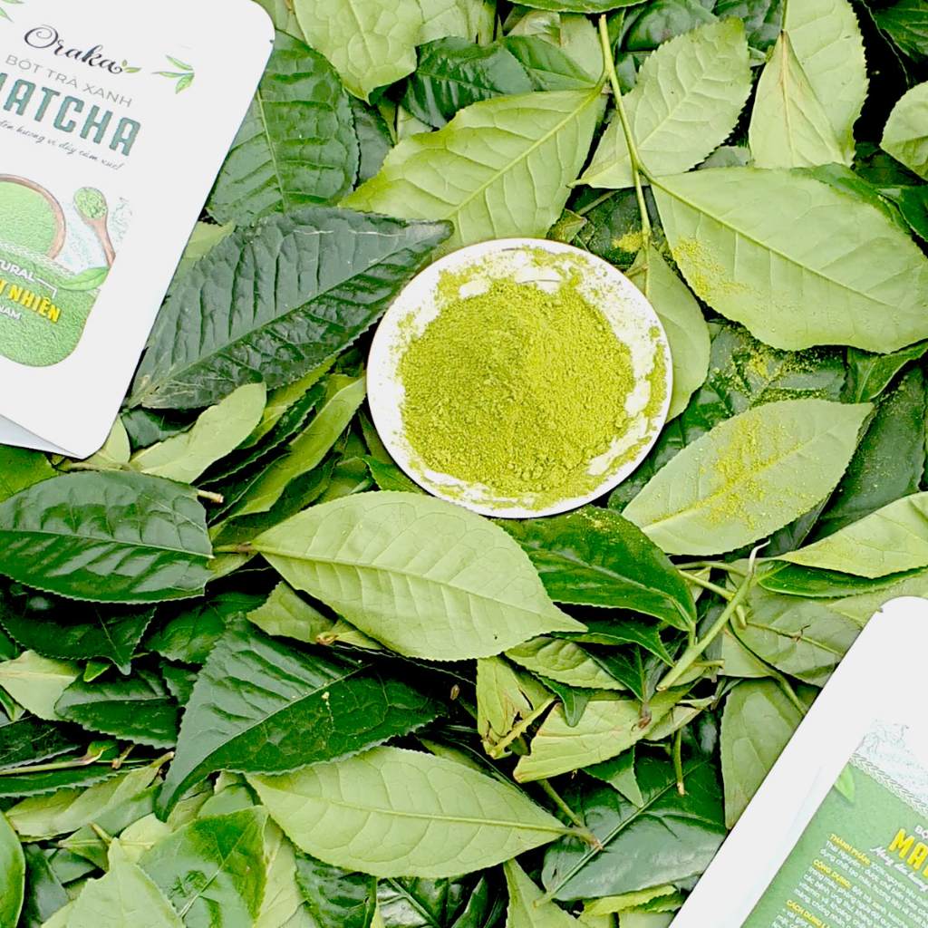 Bột Matcha  Oraka nguyên chất, 100% từ lá trà xanh TN...