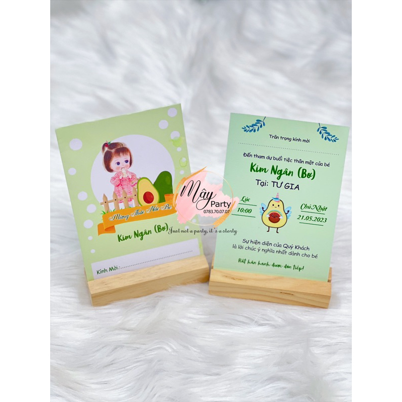 Thiệp thôi nôi - sinh nhật thiết kế theo yêu cầu