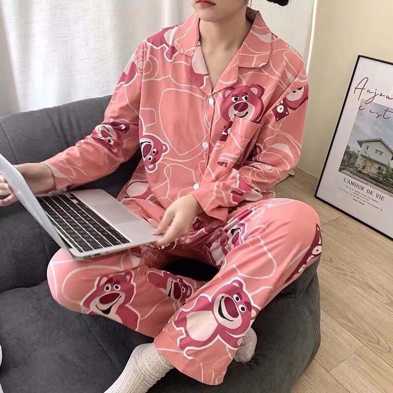 Đồ bộ mặc nhà pyjama DÀI TAY nhiều họa tiết HAVU SHOP , bộ pijama nữ tay dài quần dài cute