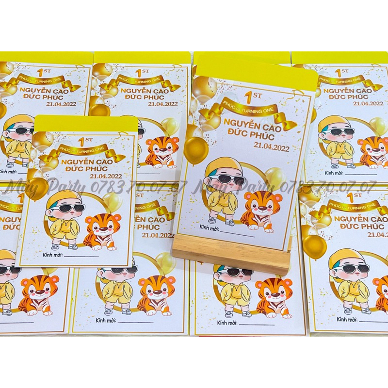 Thiệp thôi nôi - sinh nhật thiết kế theo yêu cầu