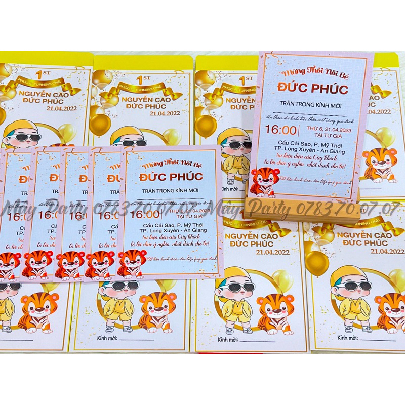 Thiệp thôi nôi - sinh nhật thiết kế theo yêu cầu