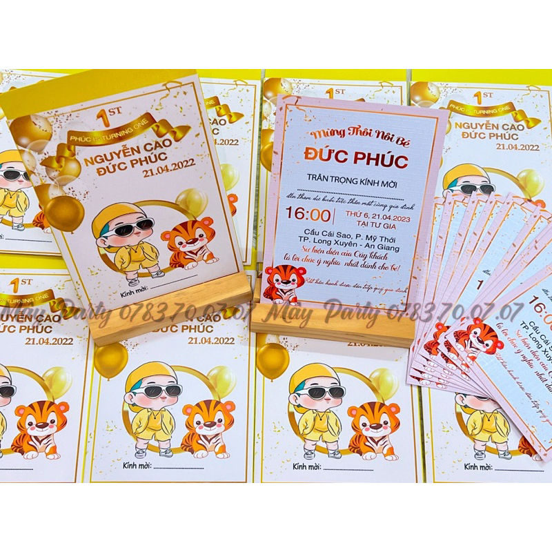 Thiệp thôi nôi - sinh nhật thiết kế theo yêu cầu