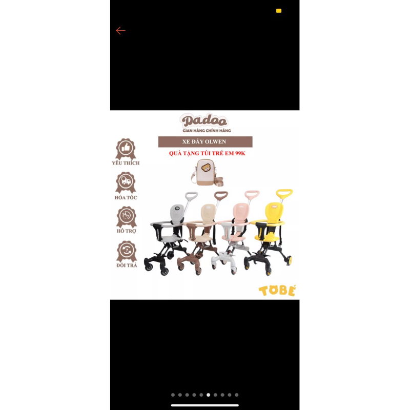 XE ĐẨY GẤP GỌN TOBE CHO BÉ 6-36tháng