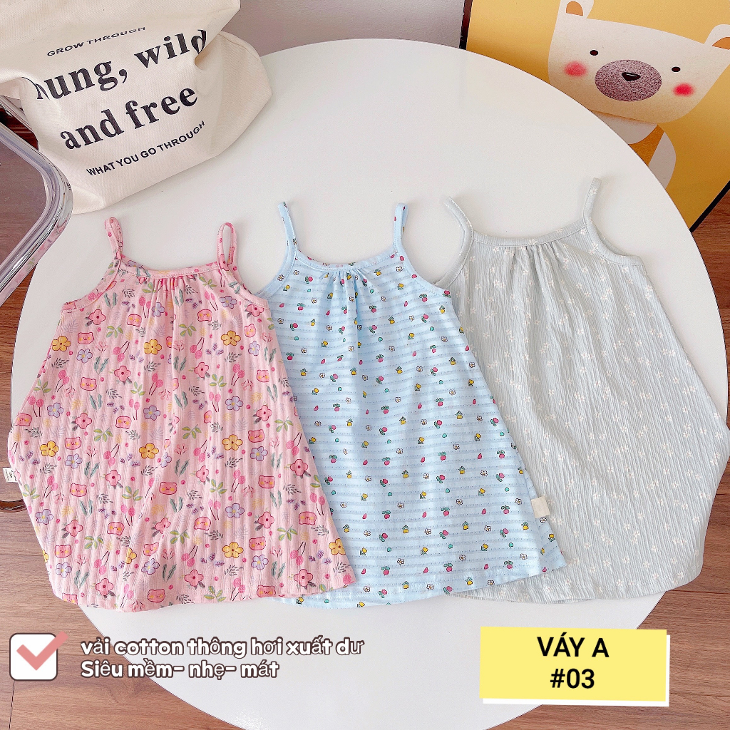 SET 3 VÁY HAI DÂY DÁNG A BÉ GÁI