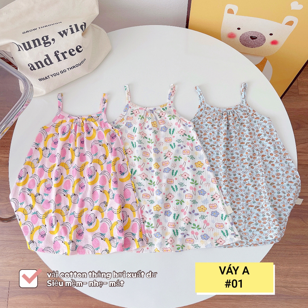 SET 3 VÁY HAI DÂY DÁNG A BÉ GÁI