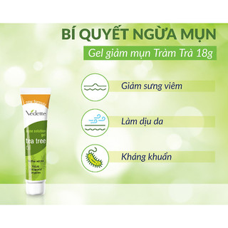 Gel Giảm Mụn Tràm Trà Vedette 18g (Solution Tea Tree Oil)