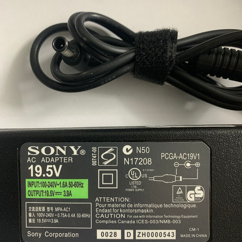 Sạc Laptop Sony Zin 19.5V - 3.9A 75W Chân 6.5x4.4mm Dùng Cho VAIO VGP-AC19V20 VGP-AC19V19 VGP-AC19V34 VGP-AC19V27