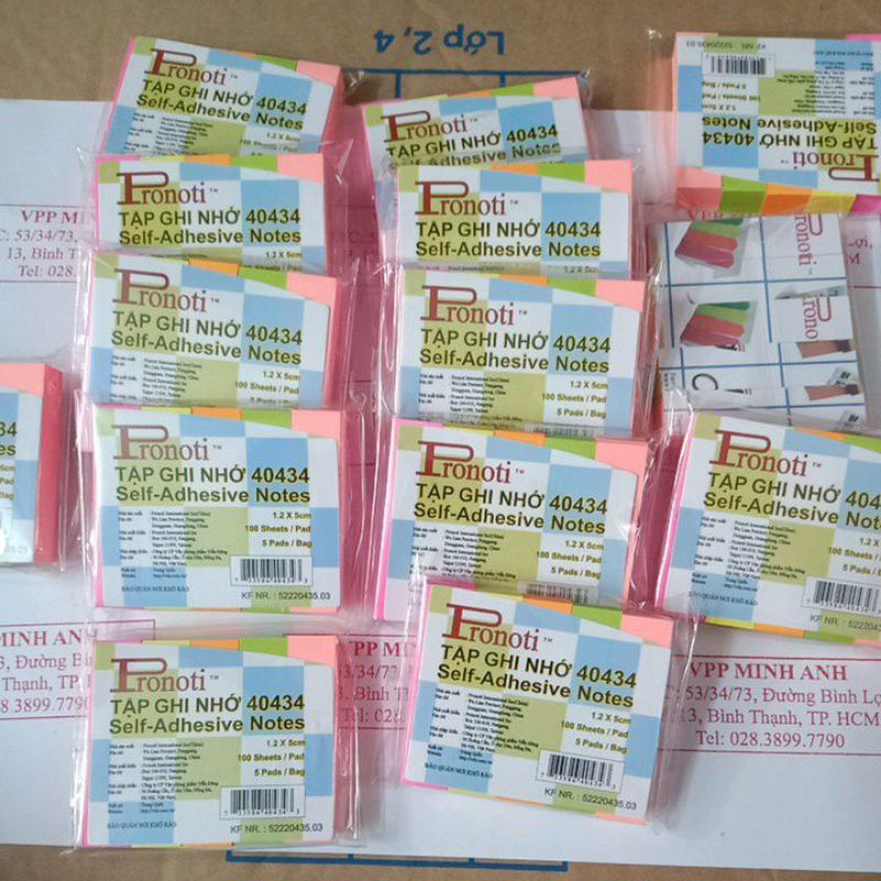 Giấy note Pronoti 5 màu dạ quang