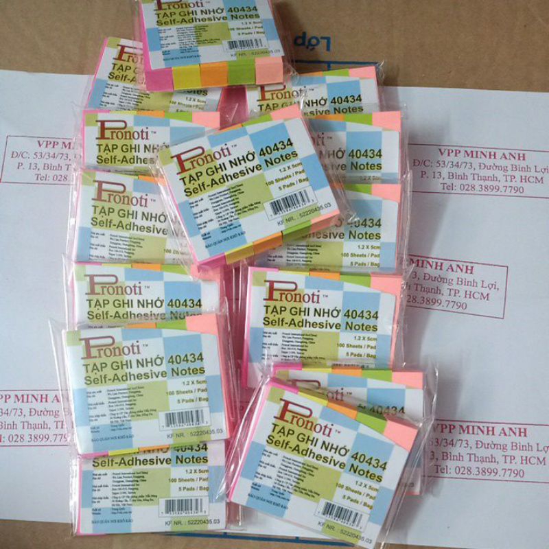 Giấy note Pronoti 5 màu dạ quang