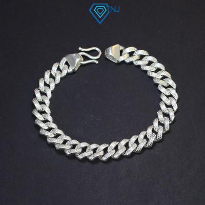 Lắc tay nam cuban bạc mắt xích không đính đá cao cấp LTA0097 - Trang Sức TNJ