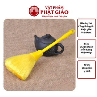 Chổi quét bụi, bao sái tượng Phật bằng sợi thủy tinh - Lá Bối