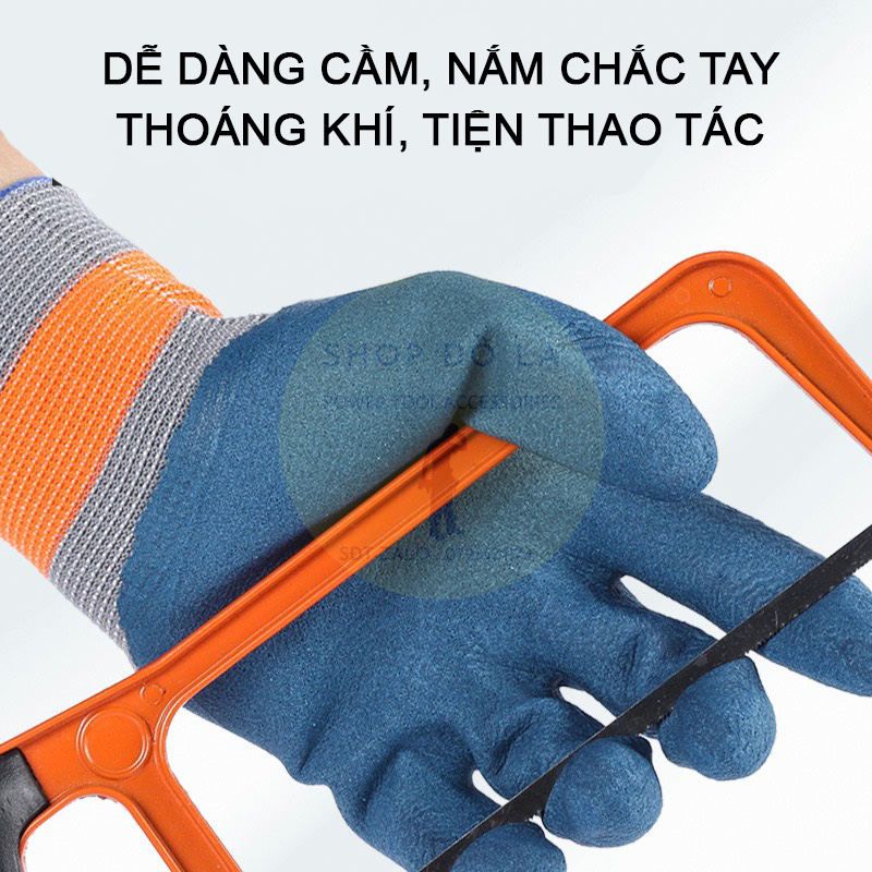Bao Tay Bảo Hộ Lao Động Bọc Cao Su, Chống Trượt