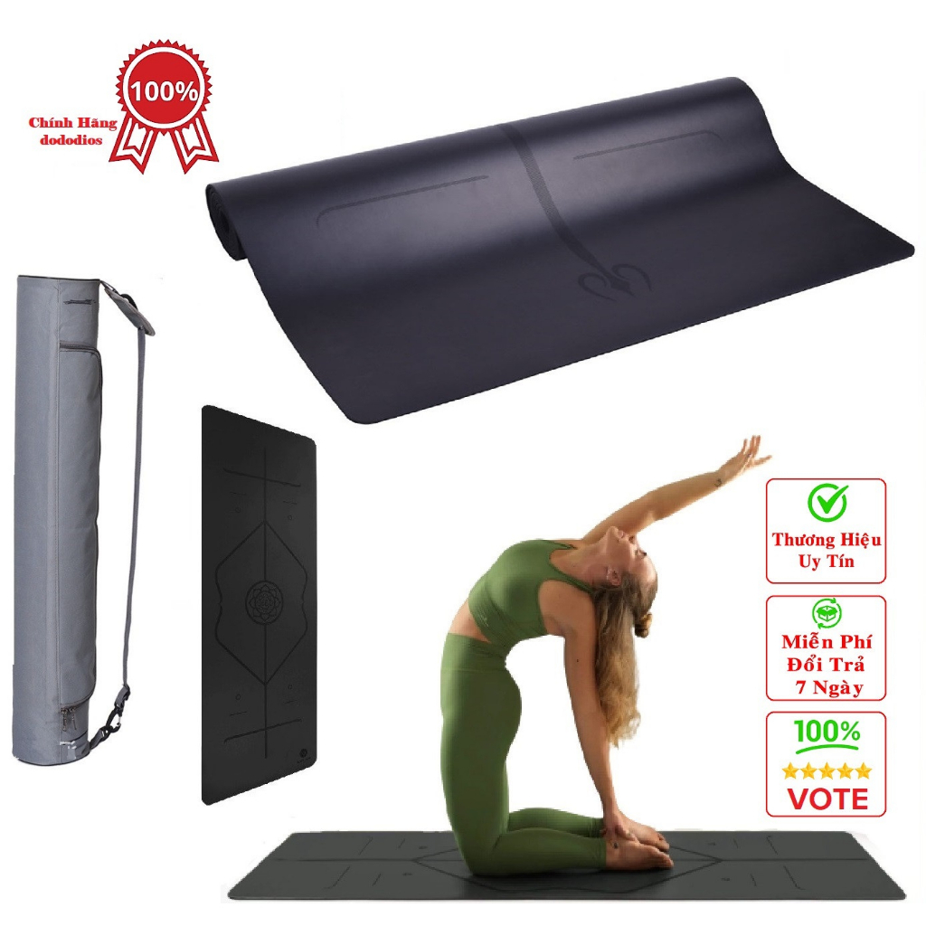 Thảm Tập Yoga Gym Pilates Cao Su Pu 4.5mm Chống Trơn Trượt Tuyệt Đối In Định tuyến - Hãng dododios