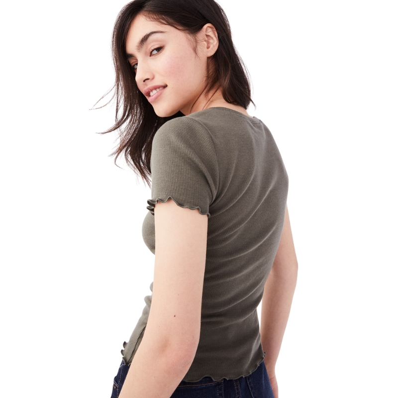 Áo thun nữ xuất dư, áo phông cổ tròn vải thun tăm co giãn 4 chiều