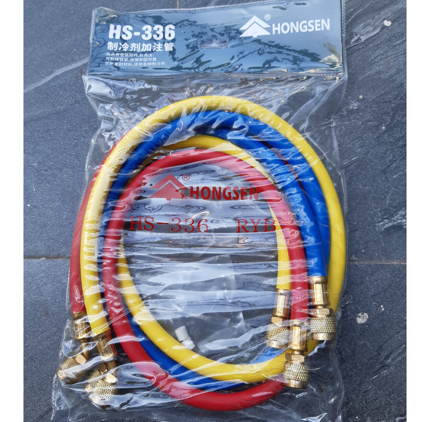 Bộ 3 dây nạp gas Hongsen HS-336 cho gas R22 - sạc gas lạnh HS-336-R410A