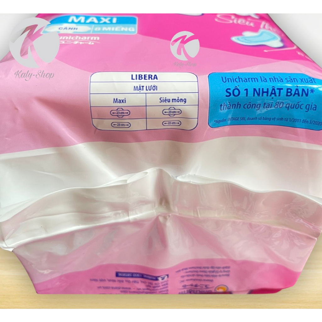 Bộ 6 Gói Băng Vệ Sinh Diana Libera Siêu Thấm Maxi  Có Cánh 8 Miếng