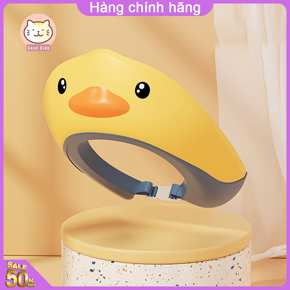 Mũ gội đầu chắn nước vào tai và mắt dành cho bé, chiết liệu silicone thiết kế hình vịt.