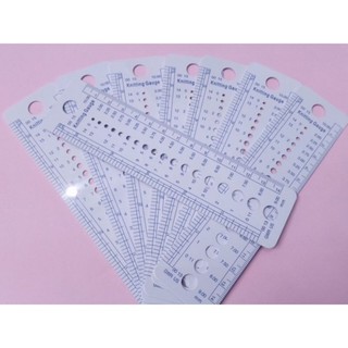Thước đo cỡ len sợi, cỡ kim đan móc len bằng nhựa dẻo
