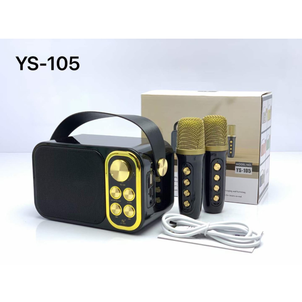 Loa Bluetooth YS 105 - Loa Karaoke Kèm 2 Micro - Âm Thanh Siêu Hay - Loa YS-103 Kèm 1 Micro Không Dây - Nhiều Màu Sắc