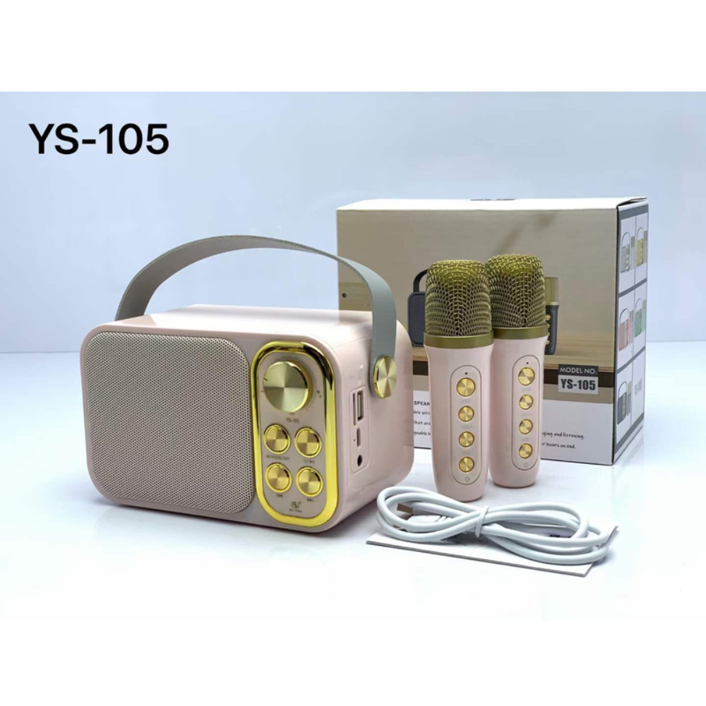 Loa Bluetooth YS 105 - Loa Karaoke Kèm 2 Micro - Âm Thanh Siêu Hay - Loa YS-103 Kèm 1 Micro Không Dây - Nhiều Màu Sắc